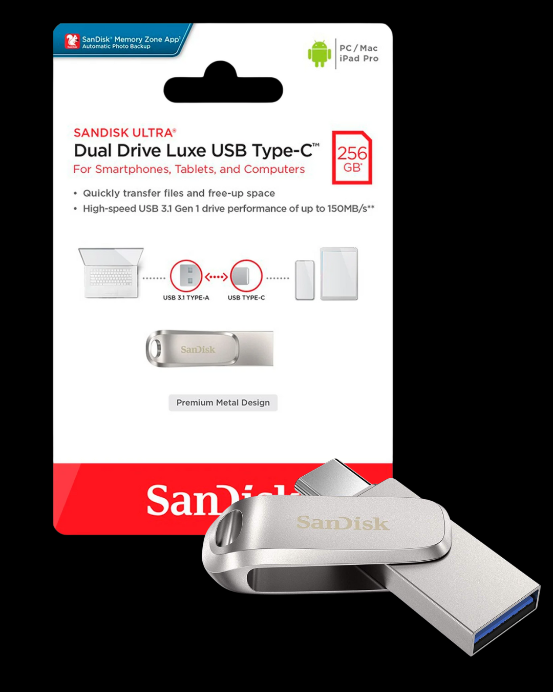 SANDISK DUAL DRIVE 256GB TYPE A-C